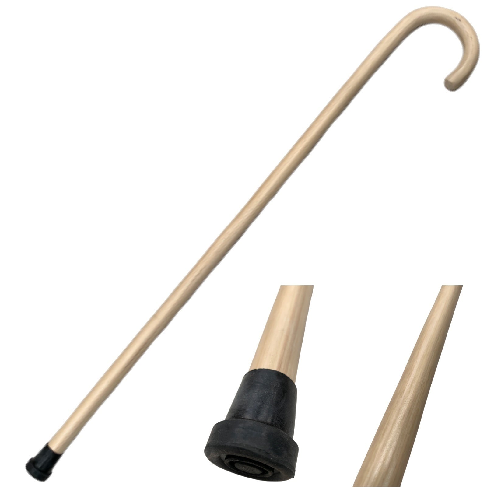 93cm WOODEN WALKING STICK Wood Cane Pole Carved Varnished Deluxe Sturdy - Beige V563-WOODENWALKINGSTICK-BEIGE
