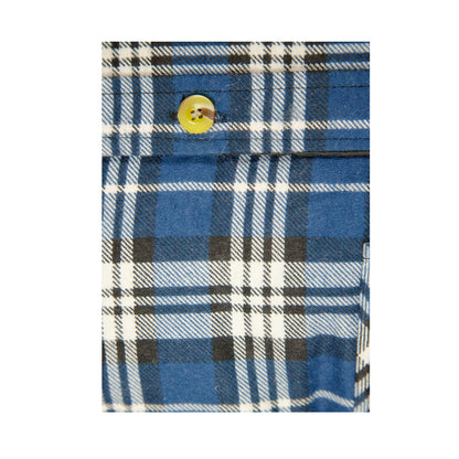 Jacksmith Quilted Flannelette Shirt Mens Jacket 100% Cotton Padded Warm Winter Flannel - Navy/Light Blue - 3XL V563-WS59-149-3XL