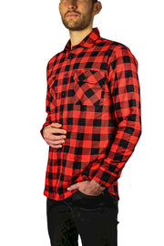 Jacksmith Quilted Flannelette Shirt Mens Jacket 100% Cotton Padded Warm Winter Flannel - Red/Black - 6XL V563-WS59-190-6XL