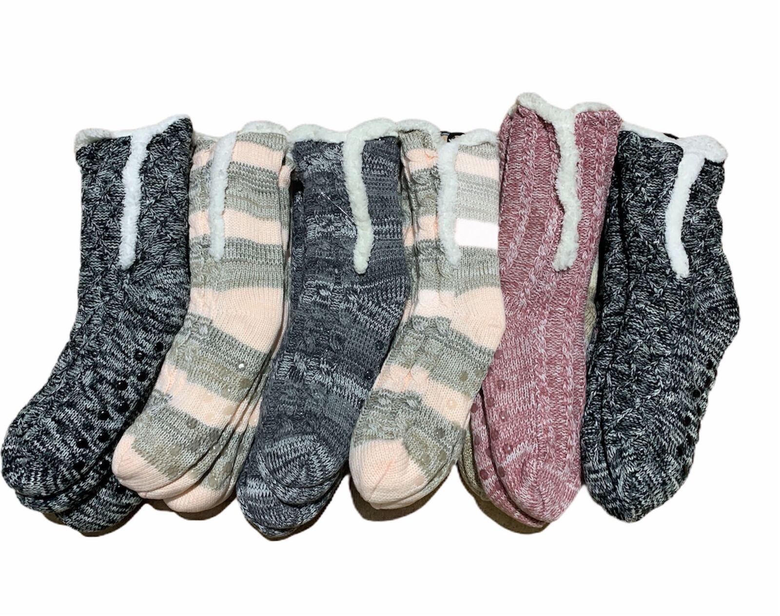 1 Pair Ladies Thick Fur Bed Socks Womens Sherpa Fluffy Non Slip - Side Line V563-WSIDELINEBEDSOCKS-1PAIR