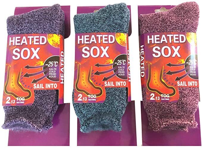 3 Pair Womens THICK THERMAL HEATED SOCKS Warm Winter Comfort Work Sox Ski Ladies V563-WTHICKHEATEDSOX_3PAIRS