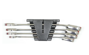 Wurth 4pcs Ratchet Combination Wrench Set with Reversing Lever - Chrome Vanadium Steel, 72-Tooth, High-Gloss V563-WURTH-071425252