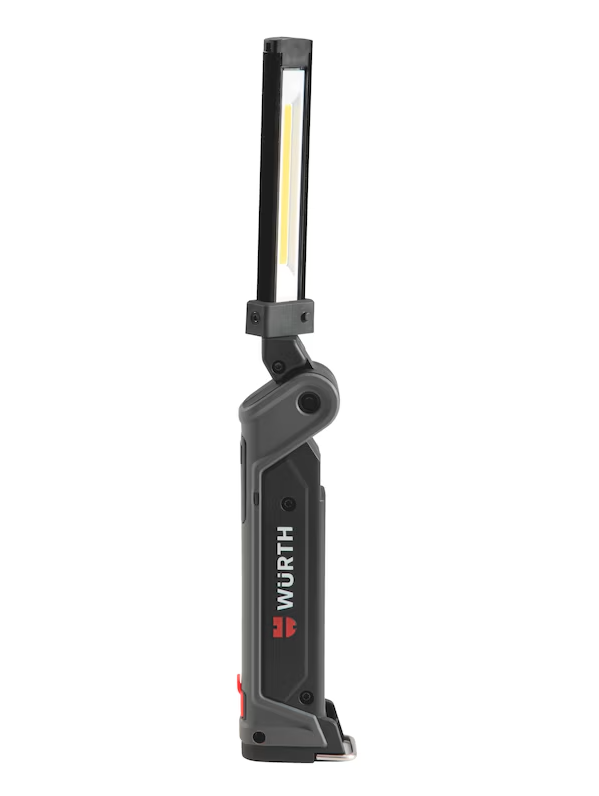 Wurth Cordless LED Handheld Work Lamp ERGOPOWER BEND+ - 700 Lumen, Folding Head, USB Rechargeable V563-WURTH-0827940301