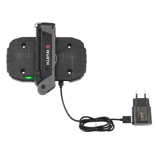 Wurth Cordless LED Handheld Work Lamp ERGOPOWER BEND+ - 700 Lumen, Folding Head, USB Rechargeable V563-WURTH-0827940301