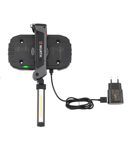 Wurth Cordless LED Handheld Work Lamp ERGOPOWER BEND+ - 700 Lumen, Folding Head, USB Rechargeable V563-WURTH-0827940301