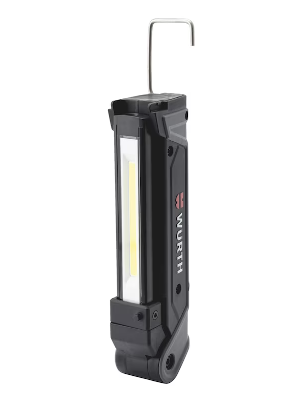 Wurth Cordless LED Handheld Work Lamp ERGOPOWER BEND+ - 700 Lumen, Folding Head, USB Rechargeable V563-WURTH-0827940301