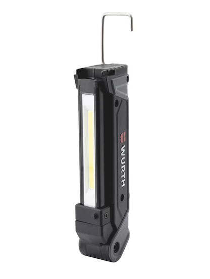 Wurth Cordless LED Handheld Work Lamp ERGOPOWER BEND+ - 700 Lumen, Folding Head, USB Rechargeable V563-WURTH-0827940301