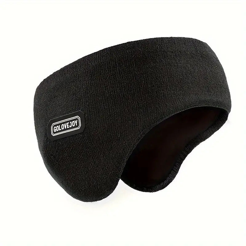 Warm Mens Winter Earmuffs Ear Cover Protection Running Headband in Black V563-XB33618-BLACK