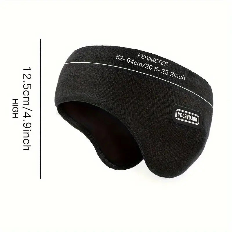 Warm Mens Winter Earmuffs Ear Cover Protection Running Headband in Black V563-XB33618-BLACK