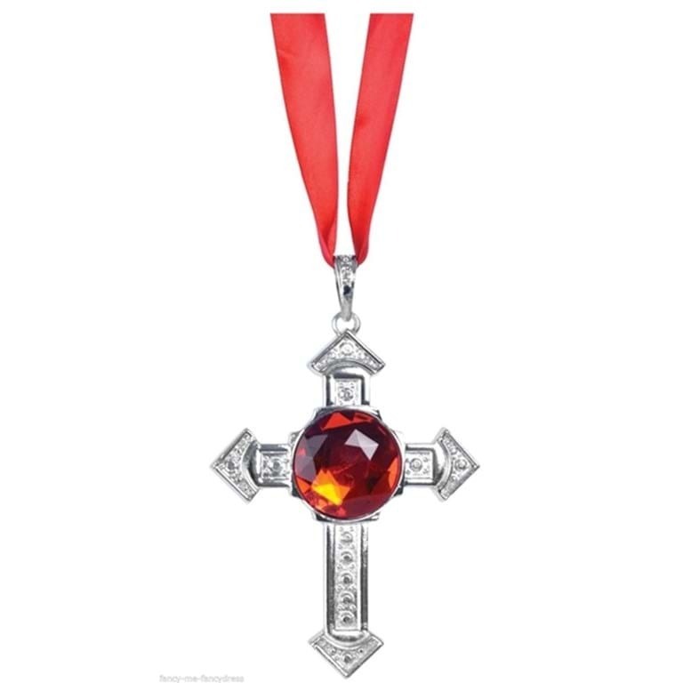 VAMPIRE NECKLACE Medallion Halloween Punk Star Costume Gothic Cross V563-XL32113