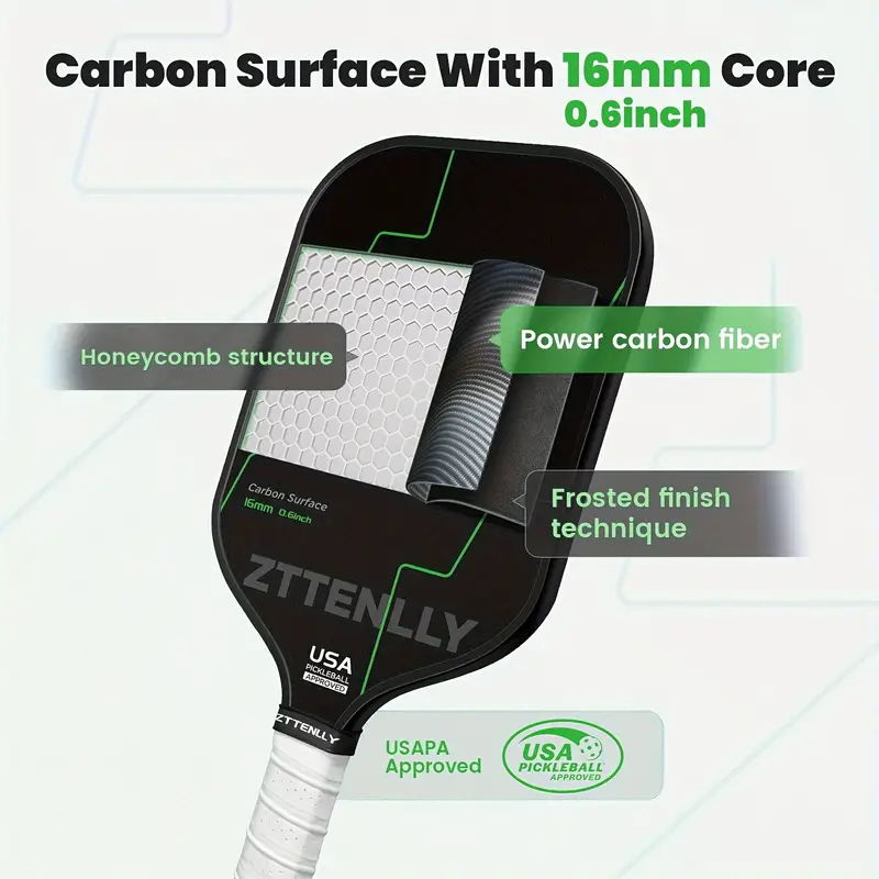 T300 Graphite Carbon Fiber Pickleball Paddles Pickle Ball Racket Racquet V563-YF48332-GREEN