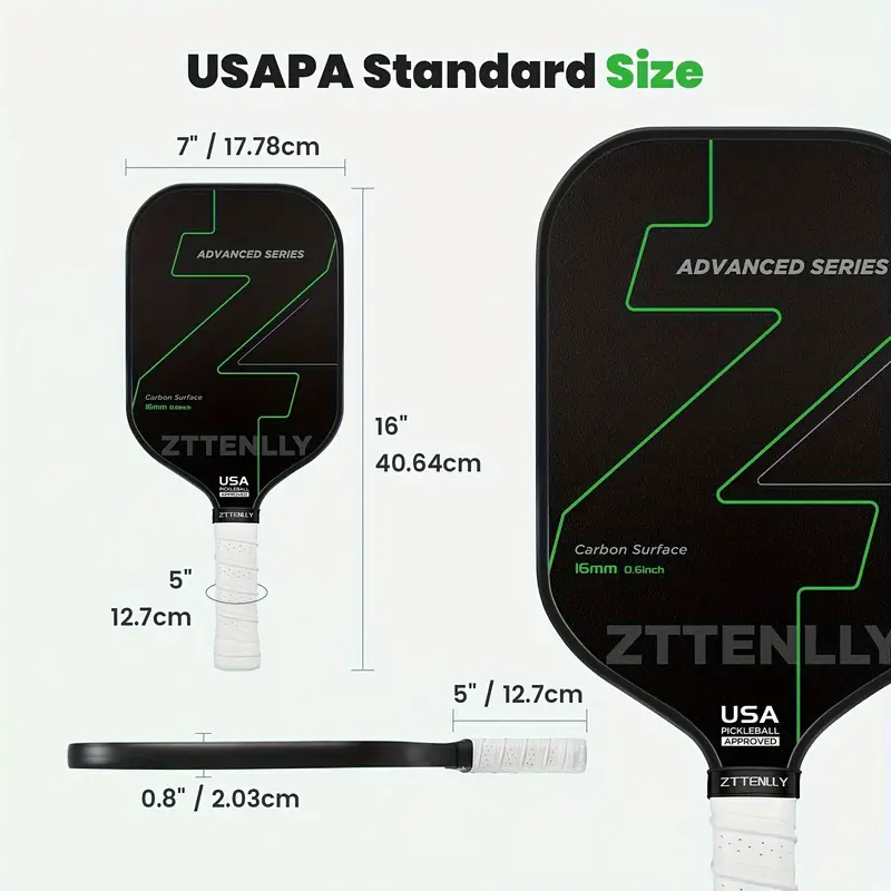 T300 Graphite Carbon Fiber Pickleball Paddles Pickle Ball Racket Racquet V563-YF48332-GREEN