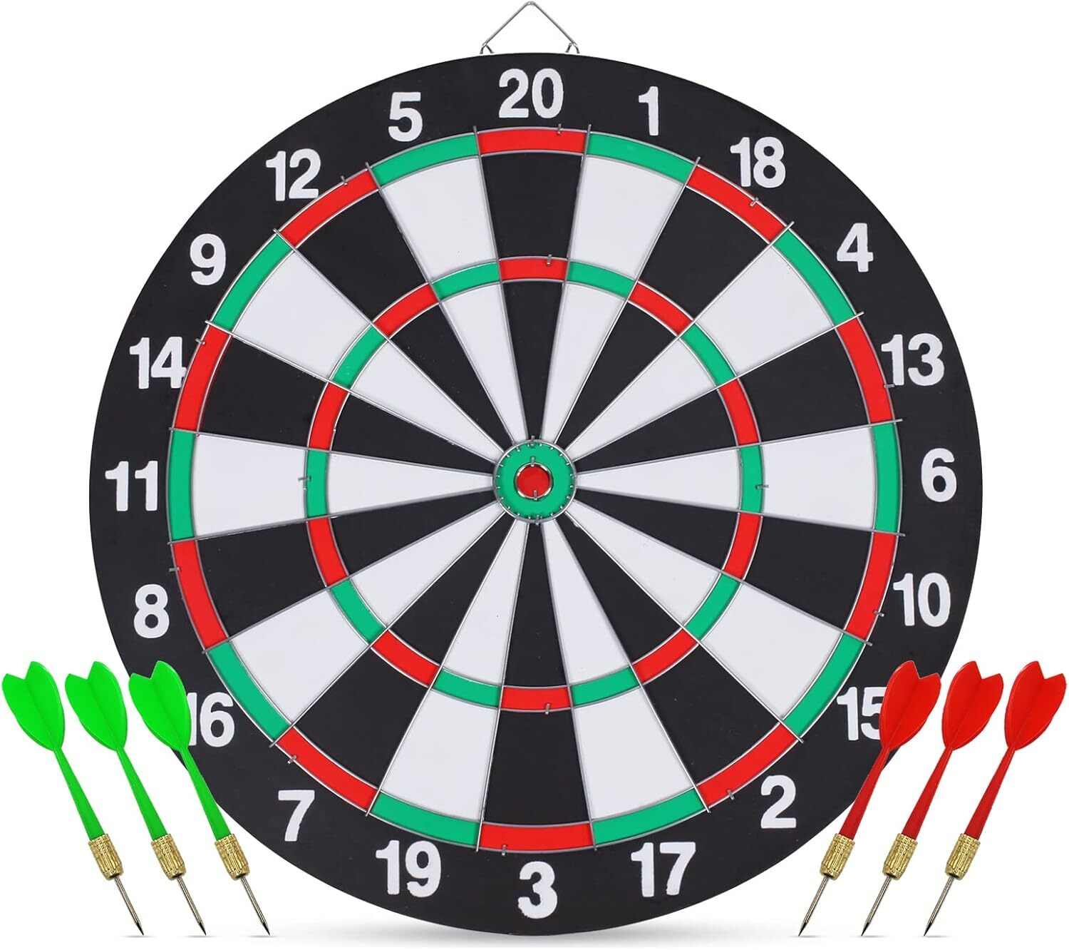 15" Dartboard Dart Board with Steel Darts Professional Competition Party Game V563-YU5439