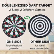 15" Dartboard Dart Board with Steel Darts Professional Competition Party Game V563-YU5439