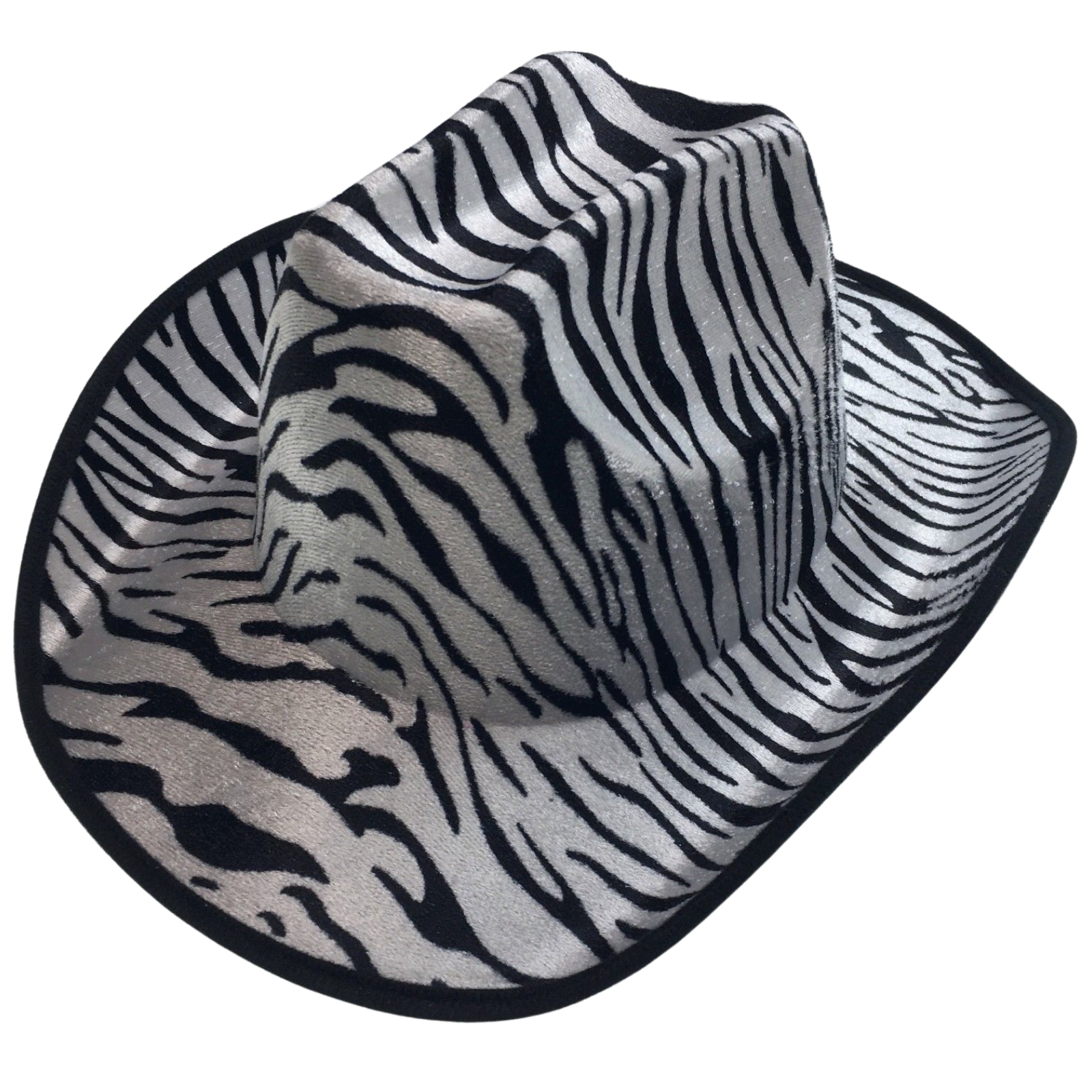 ZEBRA HAT Adult Cowboy Print Wild West Costume Party Fancy Dress Fedora V563-ZEBRAHAT