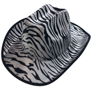 ZEBRA HAT Adult Cowboy Print Wild West Costume Party Fancy Dress Fedora V563-ZEBRAHAT