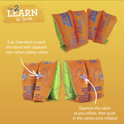 ZOGGS Float Bands Stage 2 Learn To Swim Childrens Arm Bands Float Inflatable Rings Swimming - Up to 12 Months V563-ZOGGS-FLOATBANDS-0_1YEARS