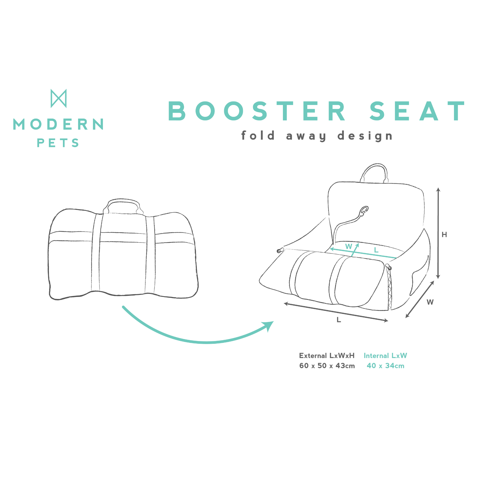 Premium Dog Booster Seat for Small Pets V568-20CC026A