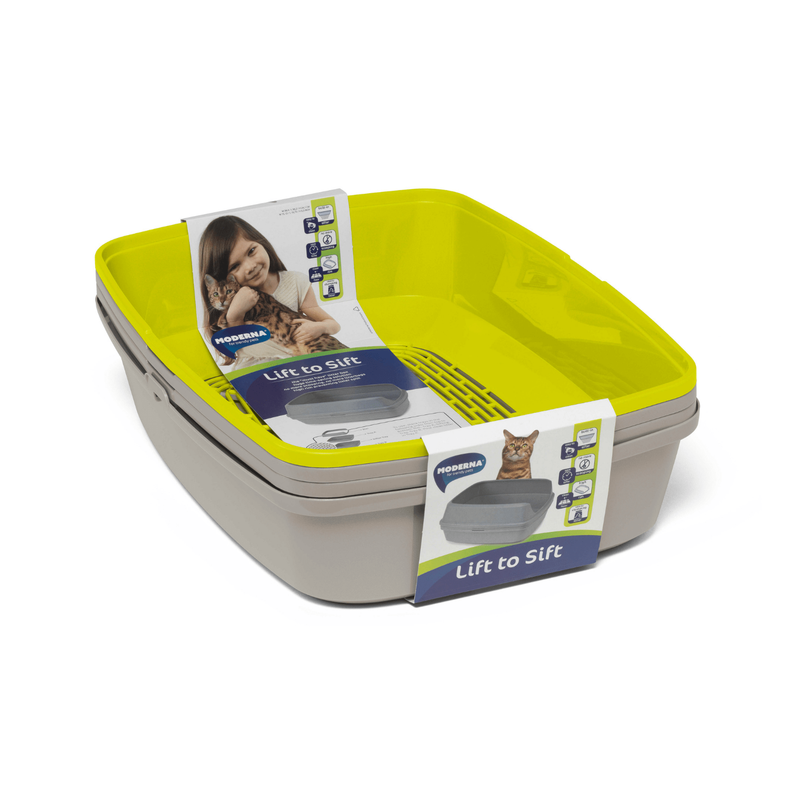 Scoop Free Cat Litter Box, Moderna Lift-to-Sift Grey, Jumbo V568-AA72-0330KIT