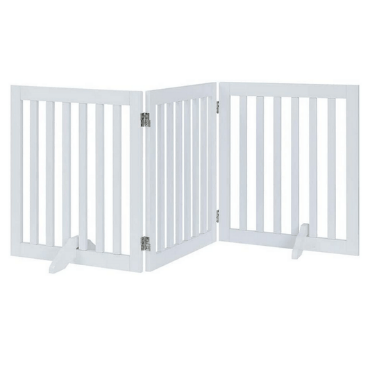Three Panel Freestanding Dog Gate, White V568-GMW-265-W