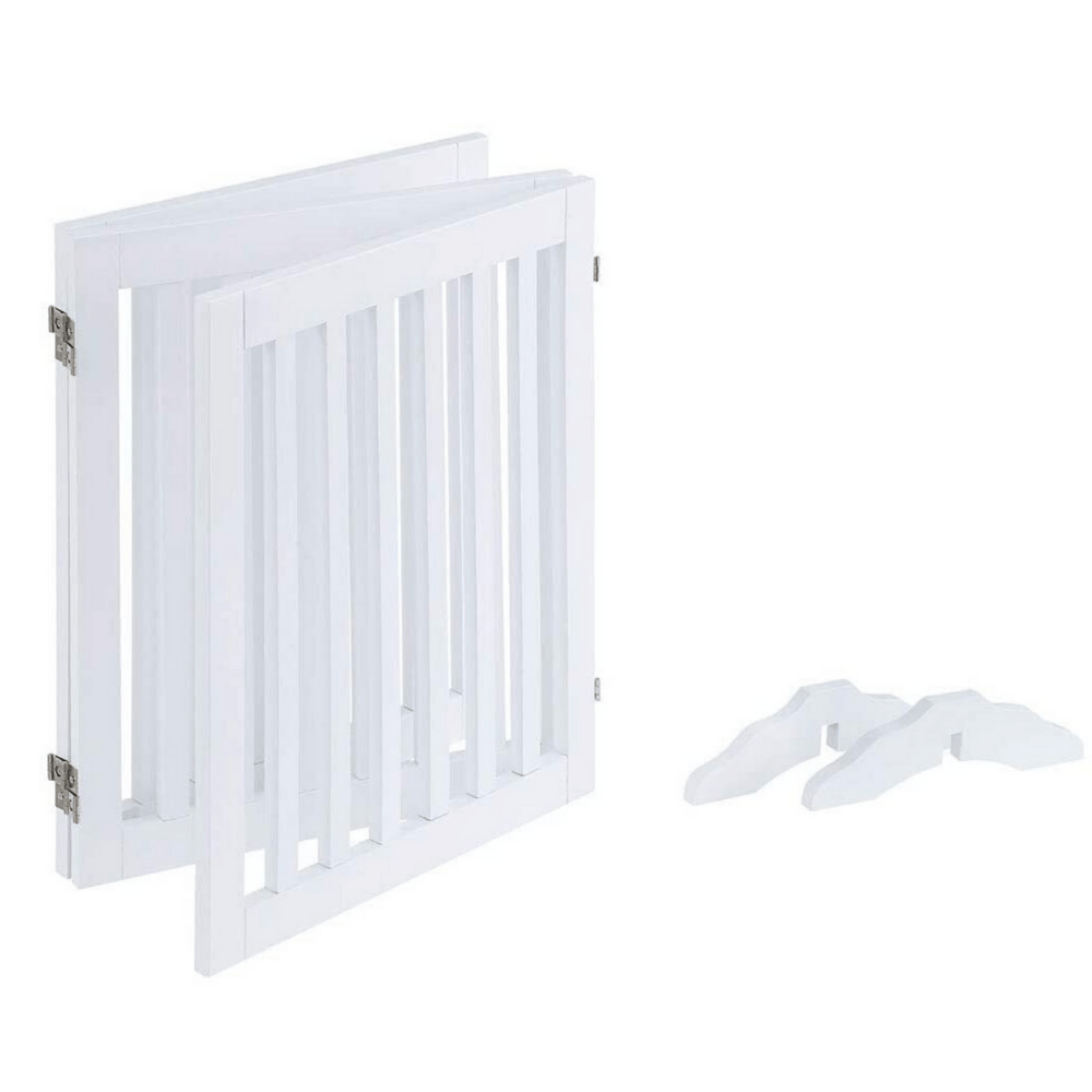 Three Panel Freestanding Dog Gate, White V568-GMW-265-W