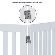 Three Panel Freestanding Dog Gate, White V568-GMW-265-W