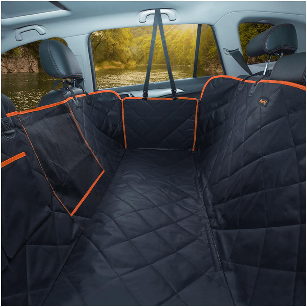 iBuddy Dog Seat Cover Car Hammock w/ Mesh Window & Dog Seat Belt V568-IB-P00027-SB