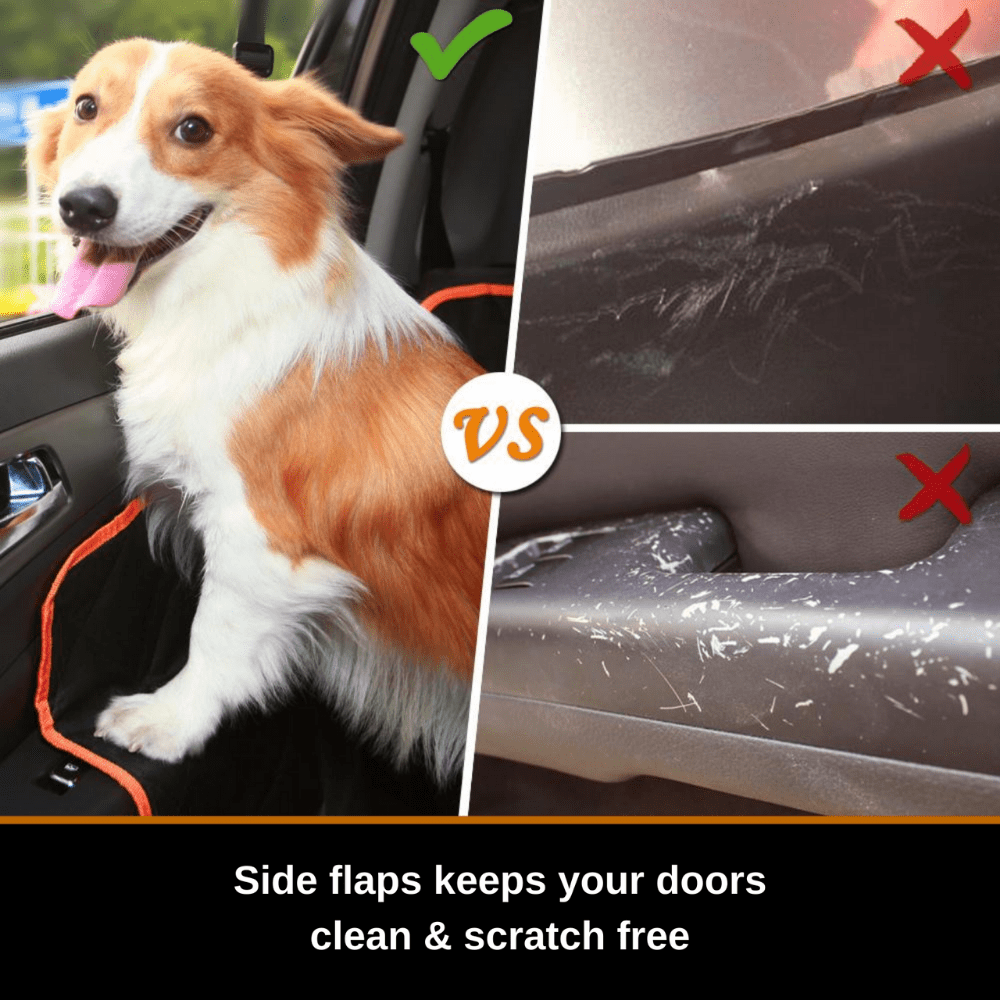 iBuddy Dog Seat Cover Car Hammock w/ Mesh Window & Dog Seat Belt V568-IB-P00027-SB