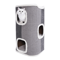 Tri-Level Square Cat Condo with Sherpa Lining V568-MK210108