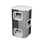 Tri-Level Square Cat Condo with Sherpa Lining V568-MK210108