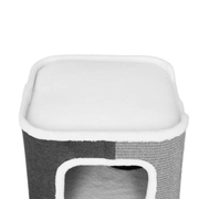 Tri-Level Square Cat Condo with Sherpa Lining V568-MK210108