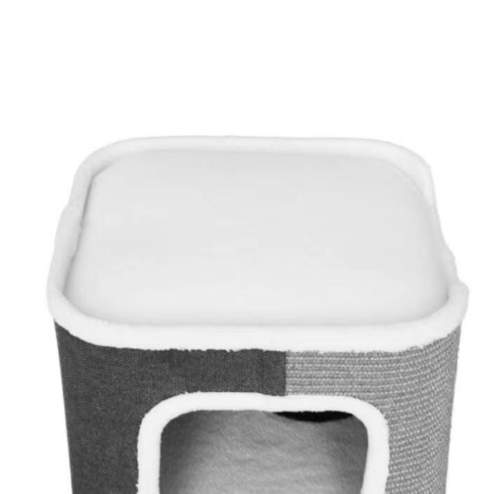 Tri-Level Square Cat Condo with Sherpa Lining V568-MK210108