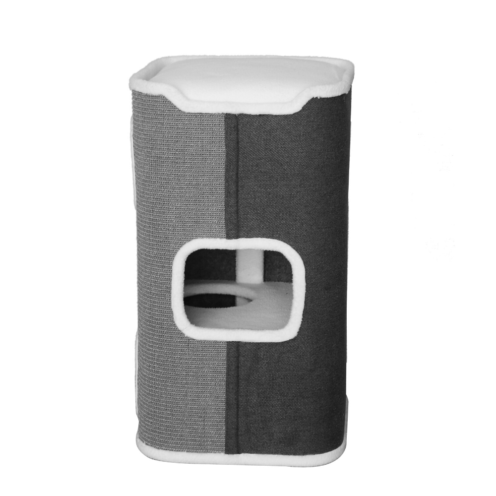 Tri-Level Square Cat Condo with Sherpa Lining V568-MK210108
