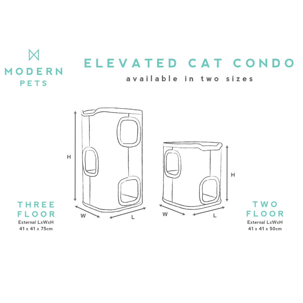 Tri-Level Square Cat Condo with Sherpa Lining V568-MK210108