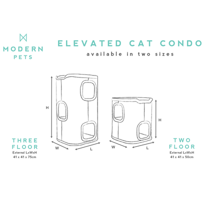 Tri-Level Square Cat Condo with Sherpa Lining V568-MK210108