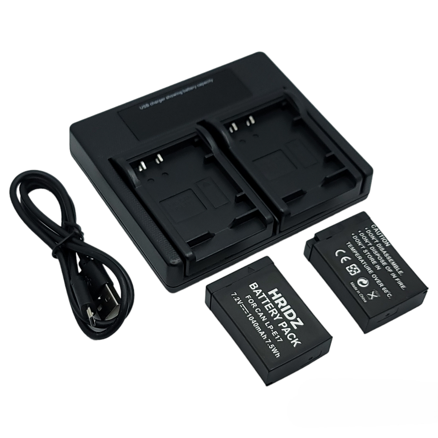 Hridz LP-E17 Batteries & Dual Charger For Canon EOS M6 200D 200D 77D 750D 760D 8000D V571-0728040811829
