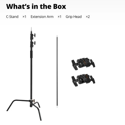 150-330cm Black Heavy Duty C-Stand Adjustable Light Stand Load 20KG Capacity V571-0740111698290
