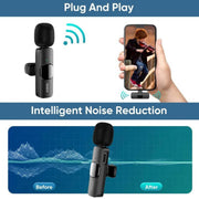 Hridz HZ9 Wireless Rechargeable 1 in 1 Microphone For fast connection Port Devices Recording Interview V571-0740111698733