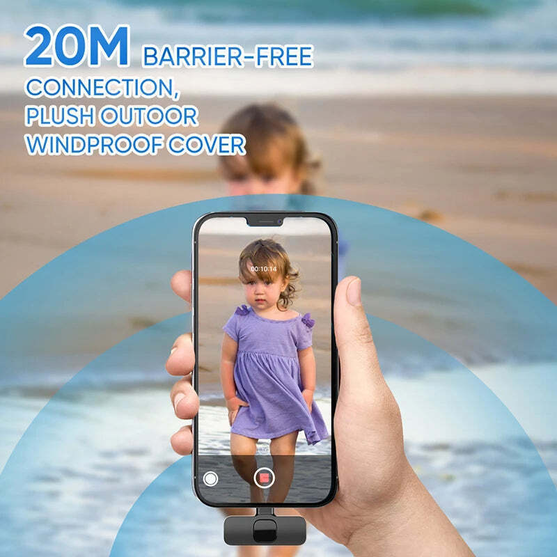 Hridz HZ9 Wireless Rechargeable 1 in 1 Microphone For fast connection Port Devices Recording Interview V571-0740111698733