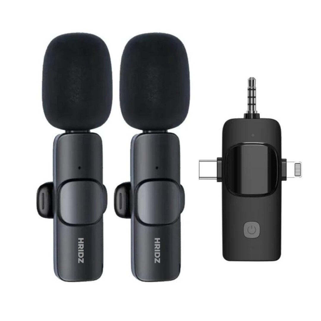 Hridz K31 Wireless Mini Microphone 3 in 1 for iOS, Android, Camera Smartphone DSLR Desktop Laptop V571-0740111698740
