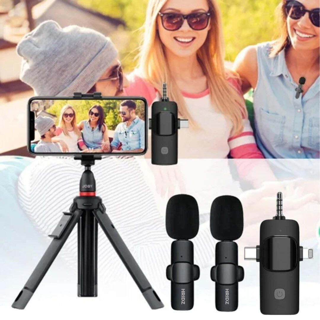 Hridz K31 Wireless Mini Microphone 3 in 1 for iOS, Android, Camera Smartphone DSLR Desktop Laptop V571-0740111698740