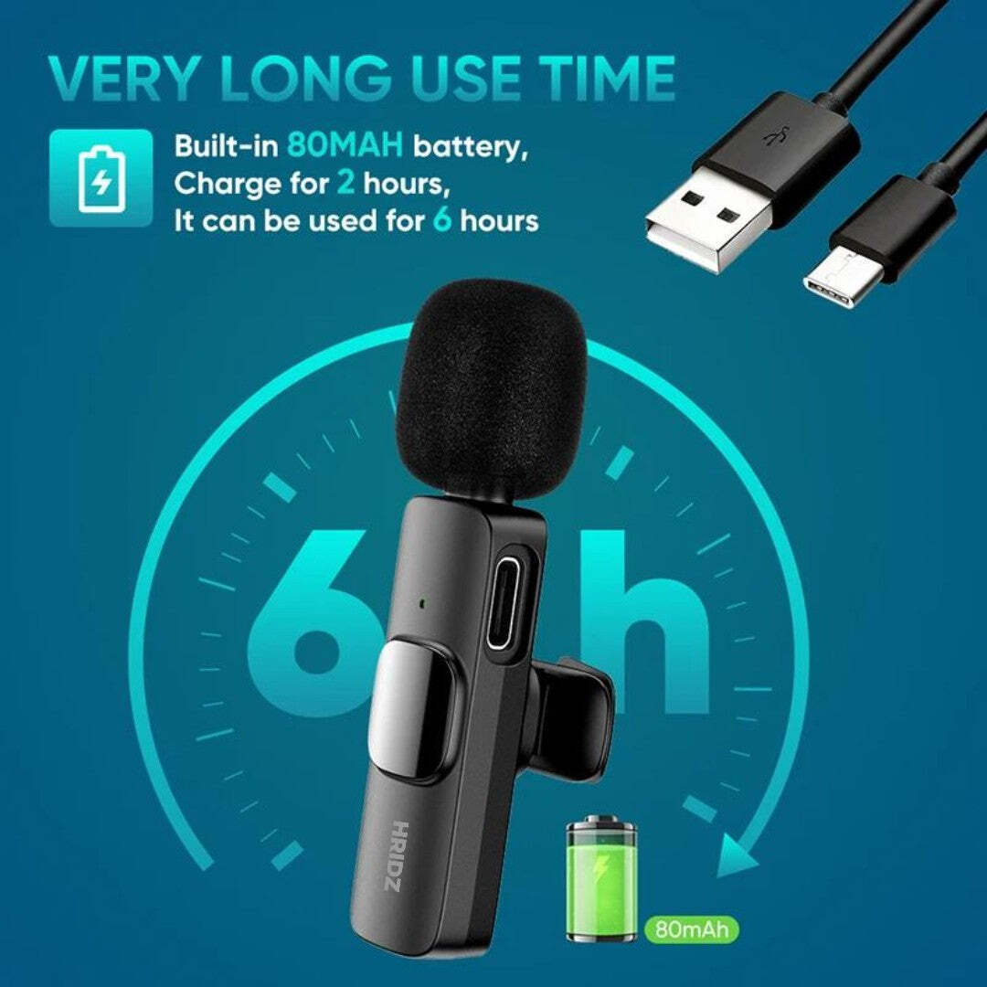 Hridz K31 Wireless Mini Microphone 3 in 1 for iOS, Android, Camera Smartphone DSLR Desktop Laptop V571-0740111698740