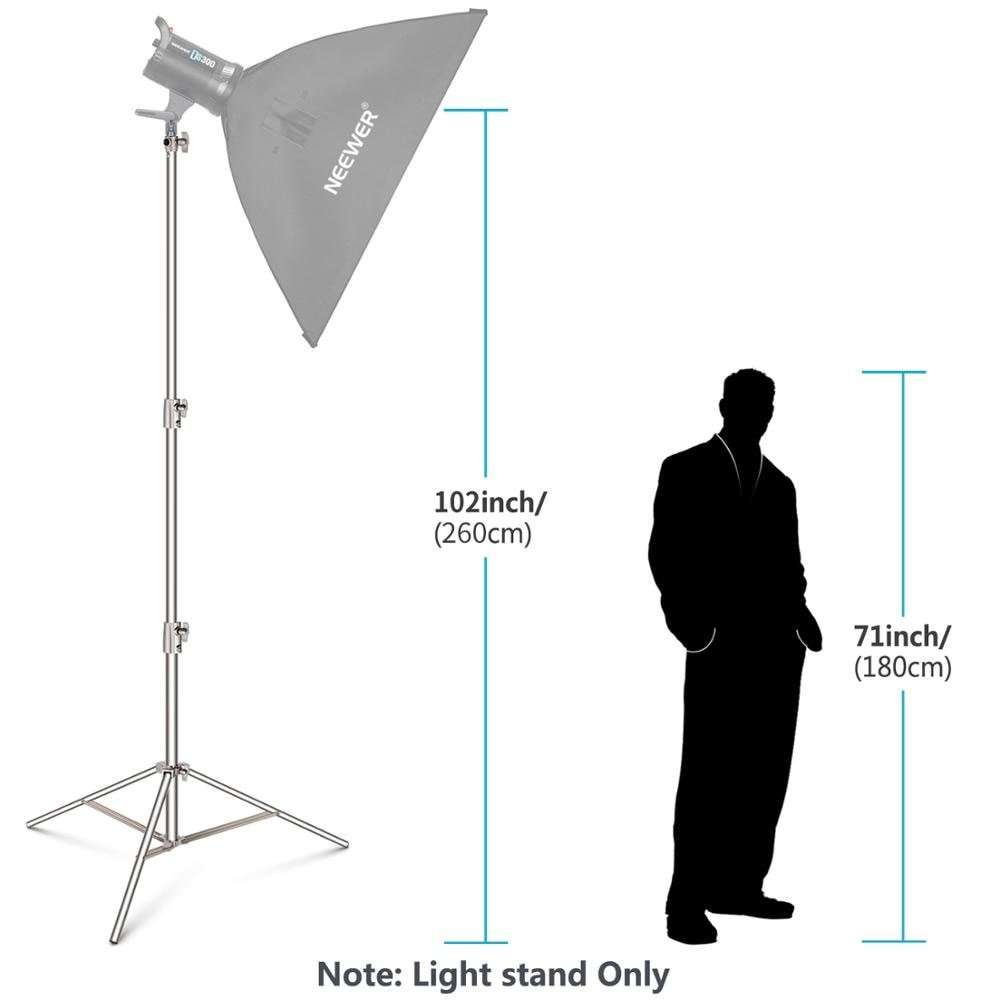 1Pcs Hridz 260cm Stainless Steel Heavy Duty with 1/4" to 3/8" adapter for Studio Softbox, Monolight and Other V571-328453949391