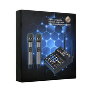 HRIDZ EMC-G04 Audio Mixer with UHF Wireless Microphone for DJ Karaoke PC Record V571-4001339460349
