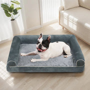 Large PawfectFriend Orthopedic Dog Bed 3-Side Comfort Bolster Padded Calming Mattress Bed with Removable Cover