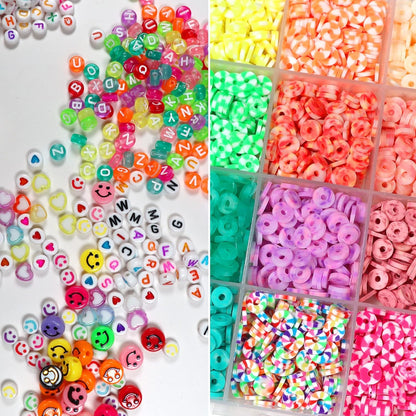 13200PCS 84 Colours Flat Round Polymer Clay Beads Kit Heishi Alphabet Letter Beads for Jewellery Bracelet V571-728040811126