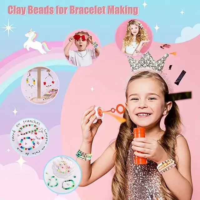 10800pcs Clay Beads for Bracelet Making Kit 72 Colors Spacer Heishi Beads Jewelry Making Kit V571-728040811232