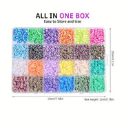 10800pcs Clay Beads for Bracelet Making Kit 72 Colors Spacer Heishi Beads Jewelry Making Kit V571-728040811232