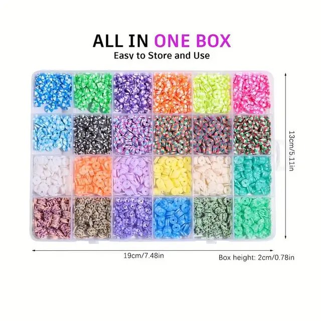 10800pcs Clay Beads for Bracelet Making Kit 72 Colors Spacer Heishi Beads Jewelry Making Kit V571-728040811232