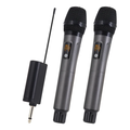 Hridz rechargeable UHF dual channel wireless microphone system for performances V571-HZ-UHFW2M